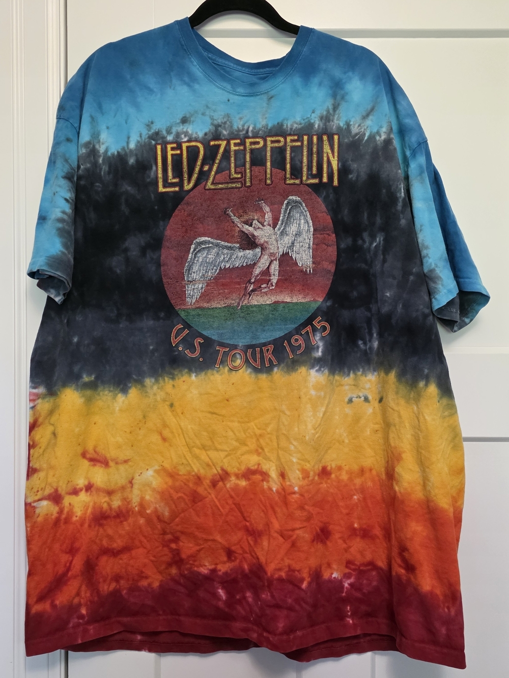 3x Liquid Blue Led Zeppelin Tie-Dye Tour Tee — Blue, Black, Yellow, Orange, Red